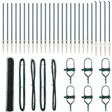 vidaXL Heksagonalna ograja Zelena 1,2x50 m Jeklo, Ograjni stebri z ostrimi konicami 13 kos Ø32 mm 140 cm Galvanizirano jeklo Cene