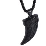 IZMAEL Muški ogrlica Očnjak - Crna | shoptok.hr
