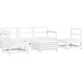 Maison Chic Seti vrtnega pohištva - Vrtna garnitura - Vrtni pohištvo set 6-delna bela trdna borovina, (21817231) | Shoptok.si