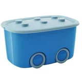 Keter Kutija za pohranu na kotačićima Funny Box (D x Š x V: 32 x 58 x 38,5 cm, Plastika, Boja poklopca: Plave boje)