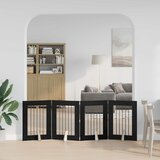  Vrata za pse s postoljem 4 pcs Crni hrast 60 x 80 cm | shoptok.hr
