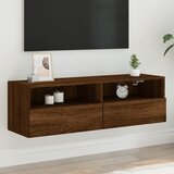 vidaXL Stenska TV omarica rjavi hrast 100x30x30 cm inženirski les Cene