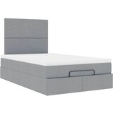  Otomanski krevet s madracem svjetlosivi 120x190 cm tkanine | shoptok.hr
