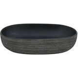 Nadgradni umivaonik sivo-crni ovalni 59x40x14 cm keramički | shoptok.hr