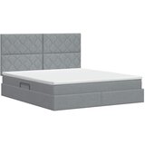  Krevet s madracem i skladištem Svjetlosiva 140 x 190 cm tkanina | shoptok.hr