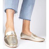 Gemre Golden elegant loafers with a golden ornament and rhinestones Kalisa | Shoptok.si