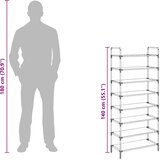  Stalak za cipele s 8 polica od metala i netkane tkanine srebrni | shoptok.hr
