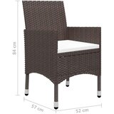  Jedilna garnitura 3-delna rjava | Shoptok.si