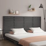  Zidno uzglavlje sivo 166x3x91,5 cm od masivne borovine | shoptok.hr