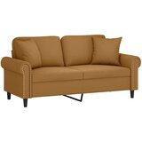 Dvosjed s ukrasnim jastucima smeđi 140 cm baršunasti | shoptok.hr