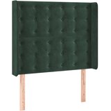  Uzglavlje s ušima tamnozeleno 93x16x118/128 cm baršunasto | shoptok.hr