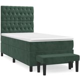 vidaXL Box spring krevet s madracem tamnozeleni 80 x 200 cm baršunasti Cijene