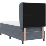 vidaXL Box Spring Postelja z Blazino Temno Siva 90x190 cm Žamet, (22051396) | Shoptok.si