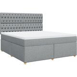 Maison Chic Box spring postelja - Vzmetna postelja z vzmetnico svetlo siva 180x200 cm blago SL11443, (21901795) | Shoptok.si