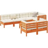  The Living Store Vrtna sedežna garnitura 8-delna z blazinami voščeno rjava - Vrtna Sedežna Garnitura, (21463501) | Shoptok.si