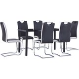 vidaXL 7-dijelni blagovaonski set od umjetne kože crni | shoptok.hr
