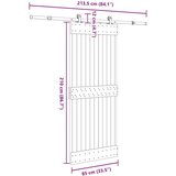 vidaXL Drsna vrata s kompletom vodil 85x210 cm trdna borovina | Shoptok.si