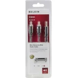 Belkin F3Y116bt2M cinch / klinker avdio priključni kabel [2x moški cinch konektor - 1x 3\,5 mm banana moški konektor] 2.00 m črna pozlačeni konektorji, (20431822)