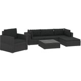 Maison Chic Seti vrtnega pohištva - Vrtna garnitura - Vrtni pohištvo set 6-delna z blazinami poli ratan črna, (21807103) | Shoptok.si