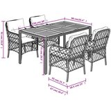  5-dijelni vrtni blagovaonski set sivi od poliratana Siva 150 cm table length | shoptok.hr