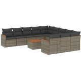  12-dijelni set vrtnih sofa od poliratana s jastucima sivi | shoptok.hr