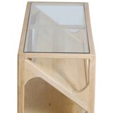 Light & Living Stranska mizica s stekleno mizno ploščo v svetli naravni barvi 41x119 cm Yuki – | Shoptok.si