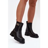 Boto Women's ankle boots with gold detail insulated black Serene Cene