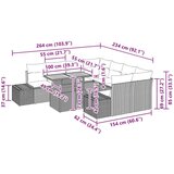 vidaXL Vrtna sedežna garnitura Set 9 Siva Poli ratan | Shoptok.si