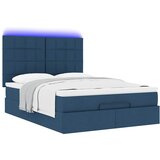  Otomanski krevet s madracem i LED plavi 140x190 cm tkanine | shoptok.hr
