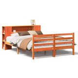 vidaXL Knjižna postelja brez vzmetnice vošč. rjava 140x200 cm borovina | Shoptok.si