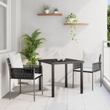 vidaXL 3-delni vrtni jedilni set z blazinami Rjav Poli Ratan | Shoptok.si