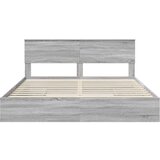  Krevet s od storage Siva Sonoma 200 x 200 cm Konstruirano drvo | shoptok.hr