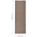 Vanjski tepih ravnog tkanja 80 x 250 cm smeđi | shoptok.hr