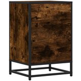 vidaXL Nočna omarica dimljeni hrast 40x34,5x60 cm inž. les in kovina | Shoptok.si