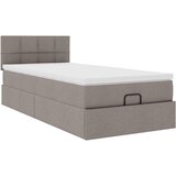 vidaXL Otomanski posteljni okvir z vzmetnico taupe 90x200 cm blago, (21606950) | Shoptok.si