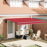 vidaXL Avtomatska retraktibilna tenda z LED rdeča 400x300 cm, Zamenjava platna za tenda 4x3 m rdeča Cene