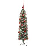 vidaXL Umetno vitko božično drevo med 150 LED Zelena in bela 150 cm | Shoptok.si