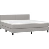  Box spring postelja z vzmetnico svetlo siva 160x200 cm žamet, (20791063) | Shoptok.si