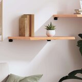vidaXL Stenska polica svetlo rjava 60x60x4 cm trdna hrastovina | Shoptok.si