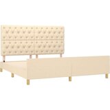  Okvir za krevet s uzglavljem krem 160 x 200 cm od tkanine | shoptok.hr