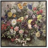  Slika - Eugène Delacroix – Bouquet of Flowers 80x80 U crnom drvenom okviru | shoptok.hr
