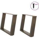 Noge za klub stolić U-oblik 2 kom Prirodni čelik 60 x (42-43) cm Čelik | shoptok.hr