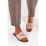 PS1 Flat Sandals With Decorative Bow Beige Deonelis | Shoptok.si