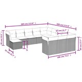  12-dijelni set vrtnih sofa od poliratana s jastucima bež | shoptok.hr