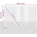  Stup za ogradu Siva 100 x 1 4 m (36 mm mreža) Čelik i PVC | shoptok.hr
