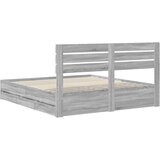  Krevetna konstrukcija Siva Sonoma 200 x 200 cm Inženjersko Drvo 206 x 203 x 100 cm | Shoptok.si
