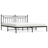  Metalni okvir za krevet s uzglavljem crni 193x203 cm | shoptok.hr