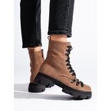 VINCEZA Suede laced workers brown | Shoptok.si