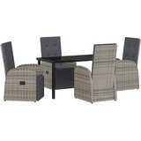  Vrtni set za objed 5 kom. Siva poliratan | shoptok.hr