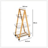 Kolica ZA ODLAGANJE MODERN 54.5X35.5X88 BAMBUS CRNA FIVE | shoptok.hr